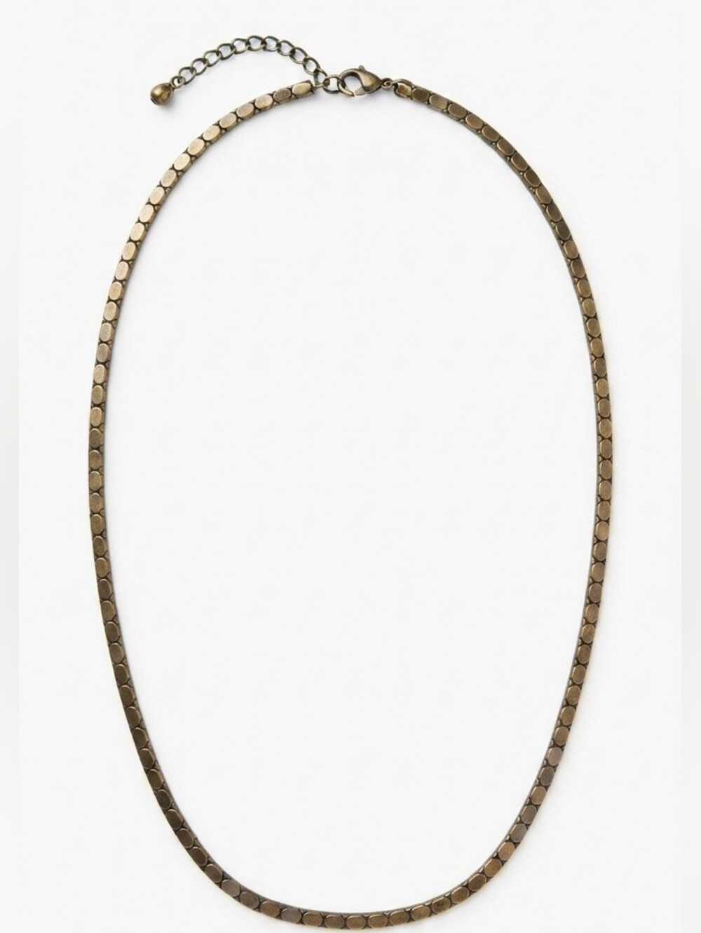 Vintage 1980s Flat Snake Scale Mesh Chain Necklace, Iridescent Oil Slick Finish